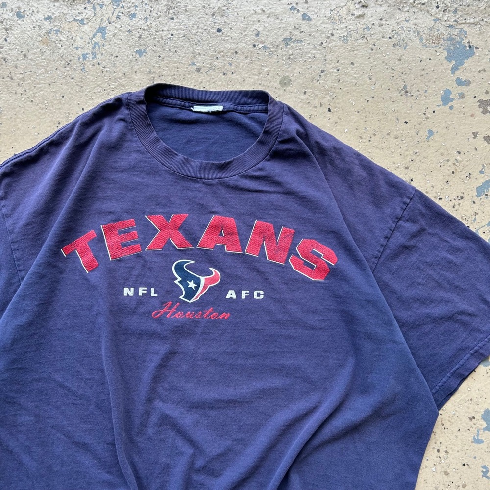 Vintage Houston Texans NFL AFC T-Shirt Faded Navy Blue Mens XL Graphic Tee